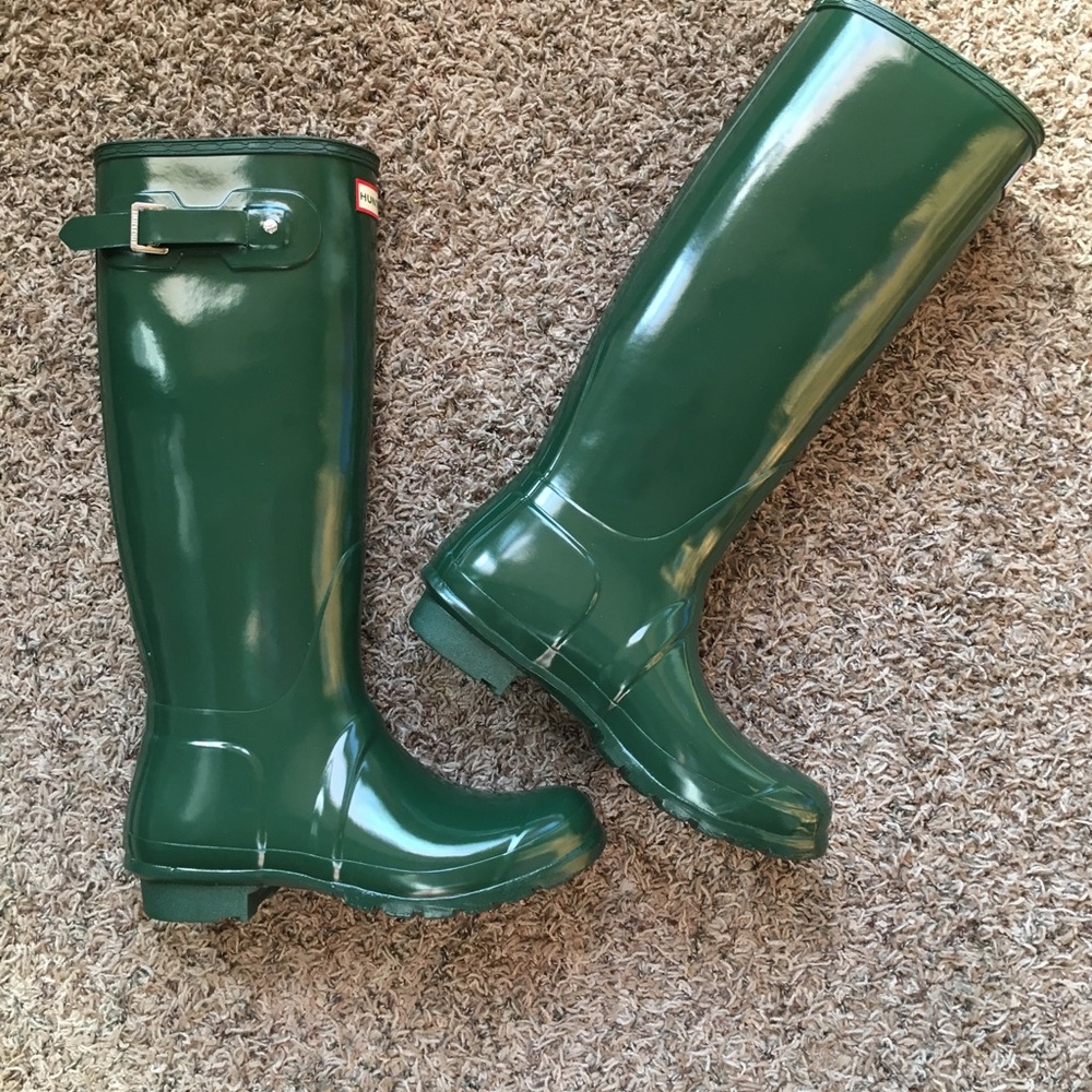 Original Tall Gloss Hunter Boots: Hunter Green